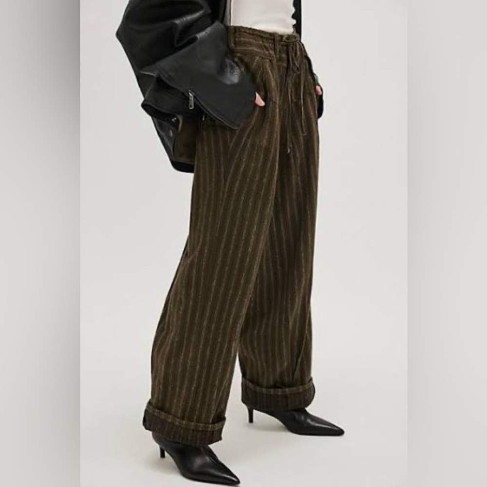 Striped Olive Green Pants